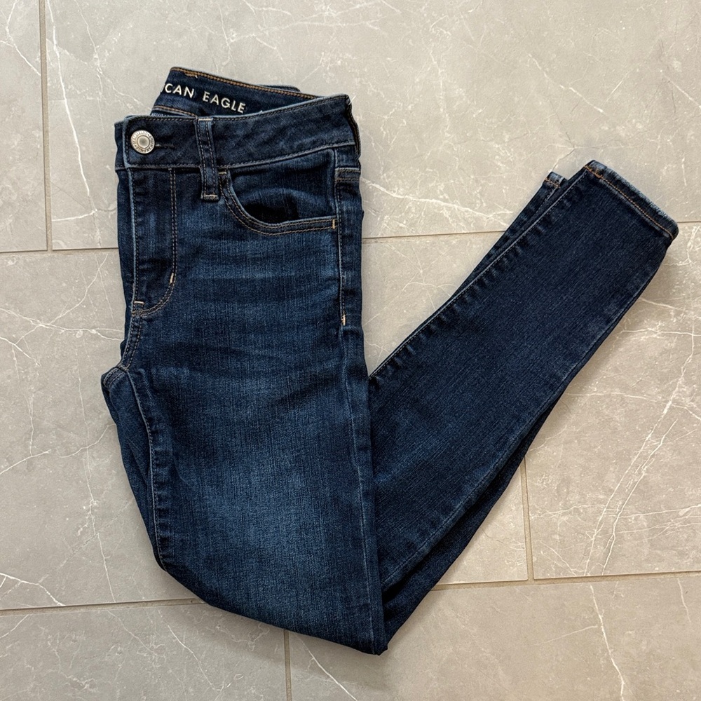 American Eagle Outfitters Women's Dark Wash High Rise Jeggings Size 0